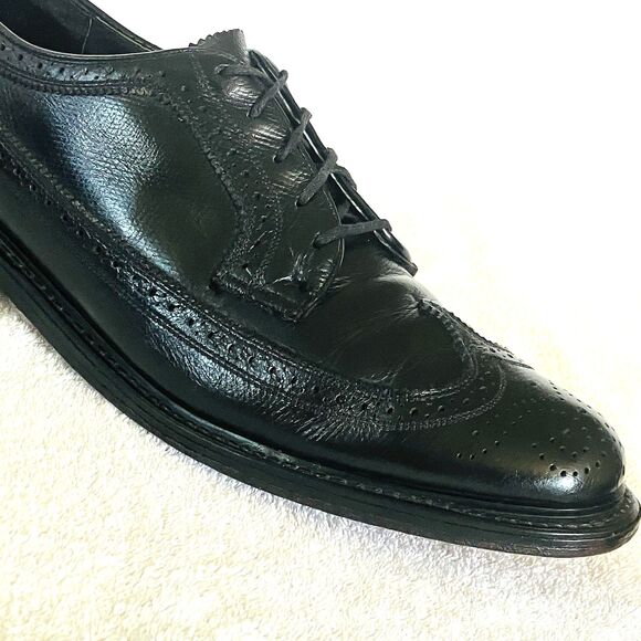 Stafford Vintage Imperial Wingtip Biltrite Black Leather 10.5 Academia Preppy main image 12